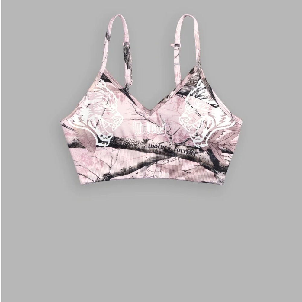 Darcsport Pink Woodland Camo Sports Bra